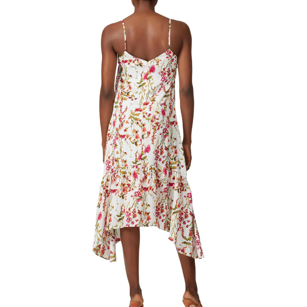 Great Jones White Floral Midi Slip Dress XXL Vacation Cottage Party Satin $300 - Picture 3 of 10